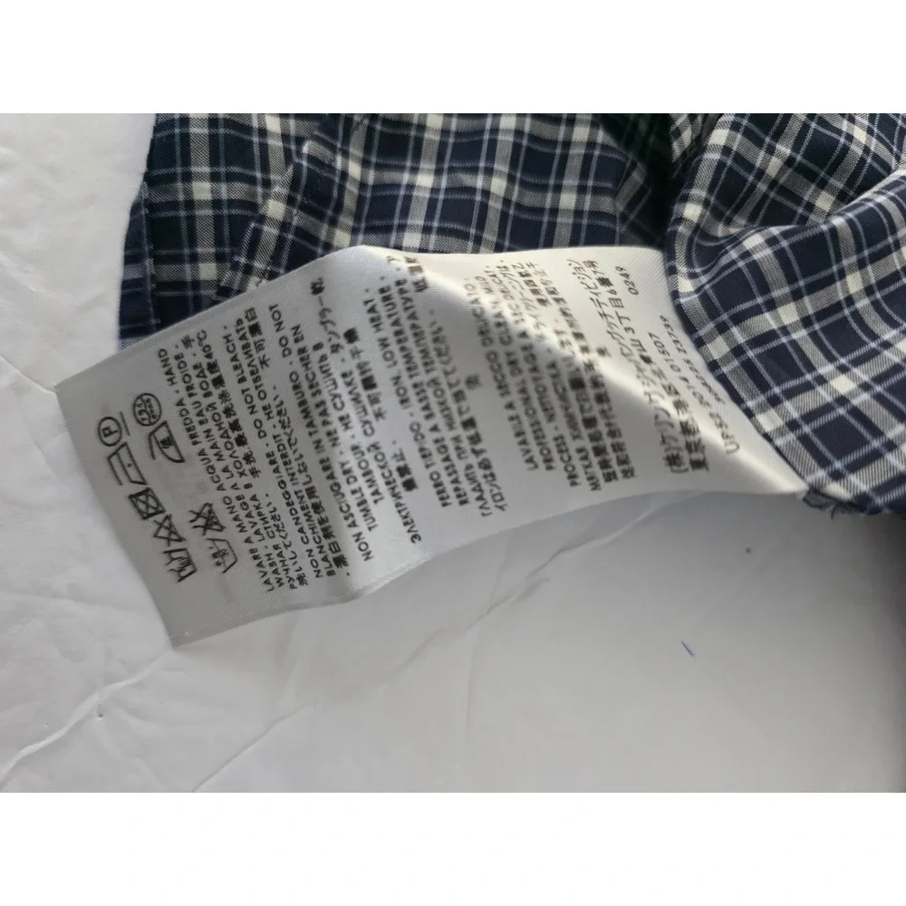 Gucci Mens Skinny Fit Checkered Long Sleeve Button Down Shirt Blue White Italy